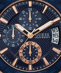  Shop Authentic Guess Pinnacle Chronograph Quartz Blue Dial Brown Leather Strap Watch For Women - W0673G3 - Luxxuri