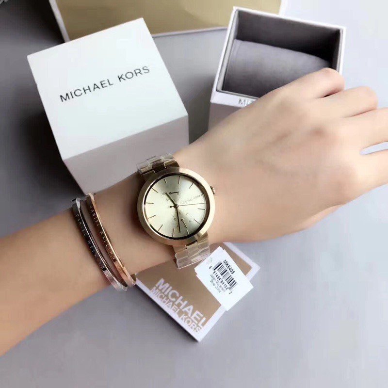  Shop Authentic Michael Kors Garner Quartz Gold Dial Gold Steel Strap Watch For Women - MK6408 - Luxxuri