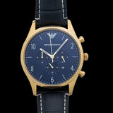  Shop Authentic Emporio Armani Chronograph Midnight Blue Dial Blue Leather Strap Watch For Men - AR1862 - Luxxuri
