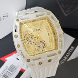  Shop Authentic Guess Phoenix Analog Gold Dial White Silicone Strap Watch For Men - GW0499G5 - Luxxuri