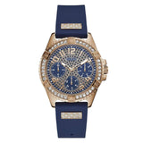  Shop Authentic Guess Frontier DIamonds Gold Dial Blue Rubber Strap Watch For Women - W1160L3 - Luxxuri