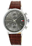  Shop Authentic Tommy Hilfiger Daniel Grey Dial Brown Leather Strap Watch for Men - 1710416 - Luxxuri