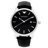 Shop Authentic Emporio Armani Lambda Classic Quartz Black Dial Black Leather Strap Watch For Men - AR11020 - Luxxuri