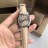  Shop Authentic Burberry The City Beige Dial Beige Leather Strap Watch for Women - BU9107 - Luxxuri