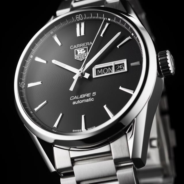  Shop Authentic Tag Heuer Carrera Calibre 5 Automatic Black Dial Silver Steel Strap Watch for Men - WAR201A.BA0723 - Luxxuri