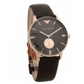  Shop Authentic Emporio Armani Classic Brown Dial Brown Leather Strap Watch For Men - AR0383 - Luxxuri