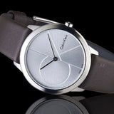  Shop Authentic Calvin Klein Minimal Silver Dial Brown Leather Strap Watch for Men - K3M221G6 - Luxxuri
