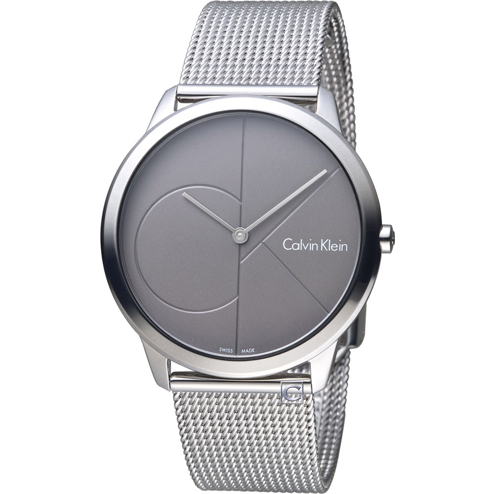  Shop Authentic Calvin Klein Minimal Black Dial Silver Mesh Bracelet Watch for Men - K3M21123 - Luxxuri