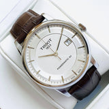  Shop Authentic Tissot Luxury Powermatic 80 Silver Dial Brown Leather Strap Watch For Men - T086.407.16.031.00 - Luxxuri