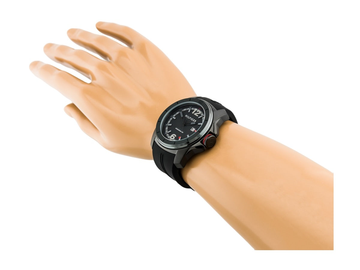  Shop Authentic Tommy Hilfiger Windsurf Black Dial Black Rubber Strap Watch for Men- 1791114 - Luxxuri