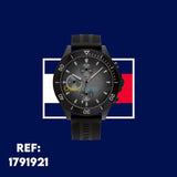 Shop Authentic Tommy Hilfiger Larson Chronograph Black Dial Black Rubber Strap Watch For Men - 1791921 - Luxxuri