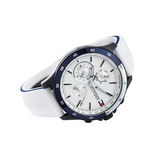  Shop Authentic Tommy Hilfiger Bank Chronograph White Dial White Rubber Strap Watch for Men - 1791723 - Luxxuri