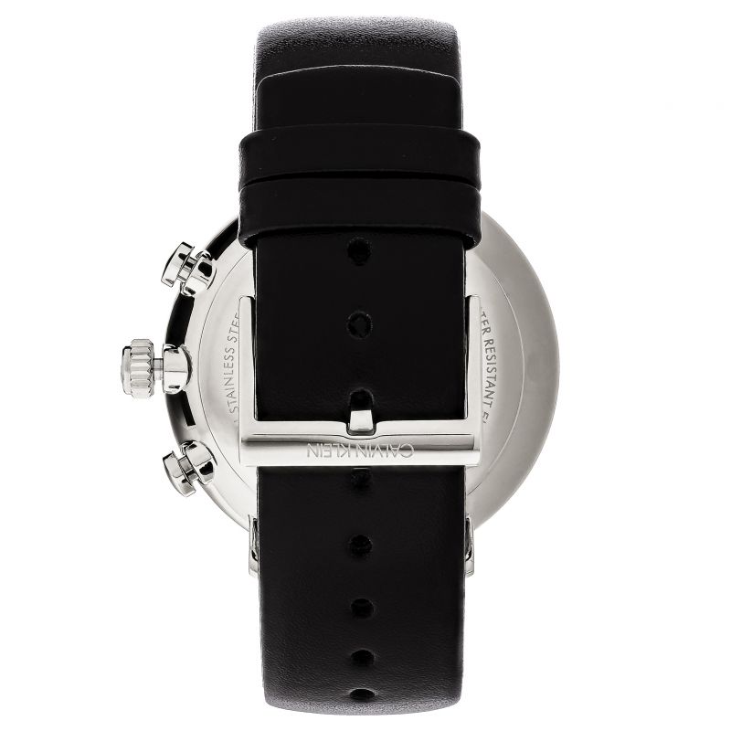  Shop Authentic Calvin Klein High Noon Chronograph White Dial Black Leather Strap Watch for Men - K8M271C6 - Luxxuri