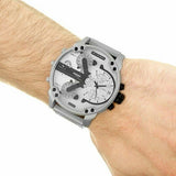  Shop Authentic Diesel Mr. Daddy Chronograph Silver Dial Silver Steel Strap Watch For Men - DZ7421 - Luxxuri