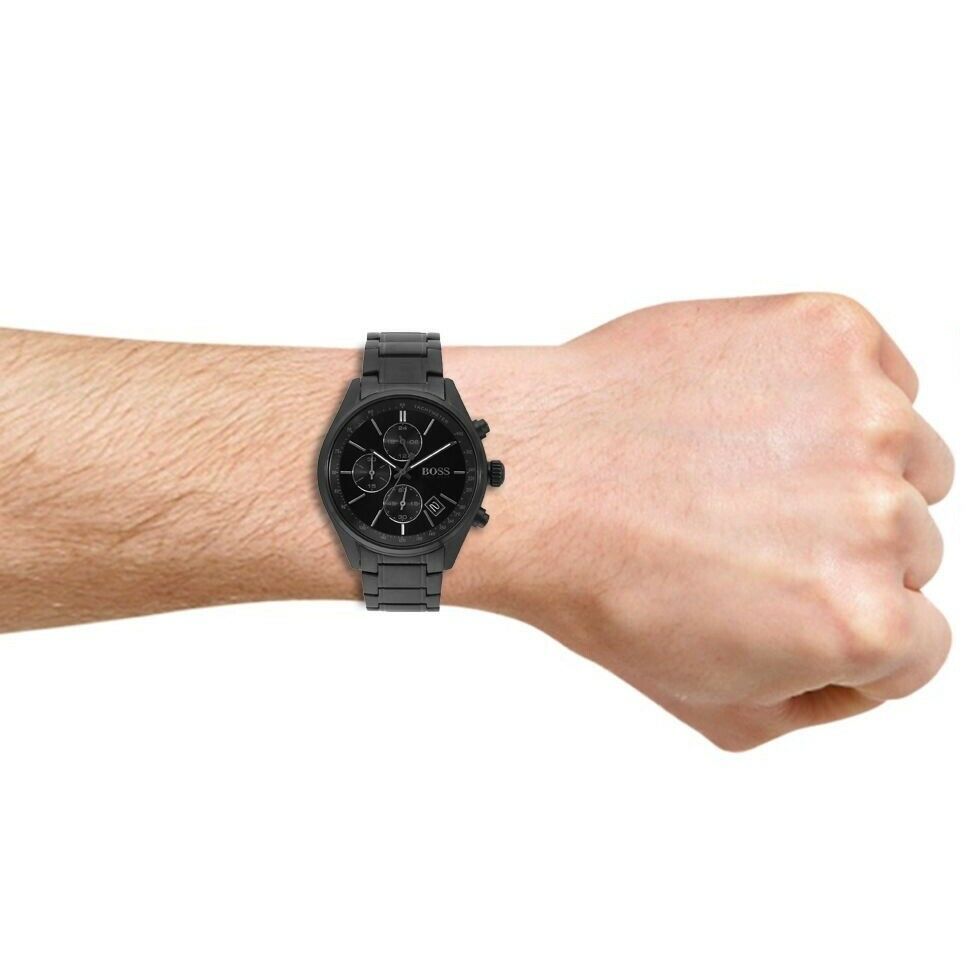  Shop Authentic Hugo Boss Grand Prix Black Dial Black Steel Strap Watch for Men - 1513676 - Luxxuri