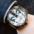  Shop Authentic Diesel Mr. Daddy 2.0 Chronograph Silver Dial Brown Leather Strap Watch For Men - DZ7394 - Luxxuri