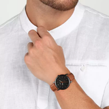  Shop Authentic Fossil The Minimalist Black Dial Brown Leather Strap Watch for Men - FS5305 - Luxxuri