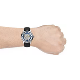  Shop Authentic Fossil Townsman Automatic Skeleton Blue Dial Black Leather Strap Watch for Men - ME3200 - Luxxuri
