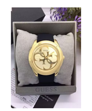  Shop Authentic Guess G Twist Gold Dial Black Leather Strap Watch for Women - W0911L3 - Luxxuri