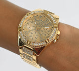  Shop Authentic Guess Continental Diamonds Gold Dial Gold Steel Strap Watch for Men - GW0261G2 - Luxxuri