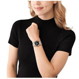  Shop Authentic Michael Kors Lennox Three Hand Black Dial Rose Gold Steel Strap Watch For Women - MK7392 - Luxxuri