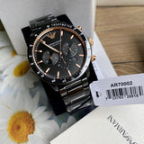  Shop Authentic Emporio Armani Mario Ceramic Chronograph Black Dial Black Steel Strap Watch For Men - AR70002 - Luxxuri