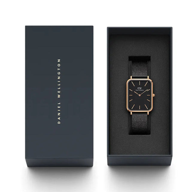  Shop Authentic Daniel Wellington Quadro Pressed Ashfield Black Dial Black Mesh Strap Watch for Women - DW00100467 - Luxxuri