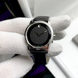  Shop Authentic Movado Museum Classic Black Dial Black Leather Strap Watch For Women - 0606503 - Luxxuri