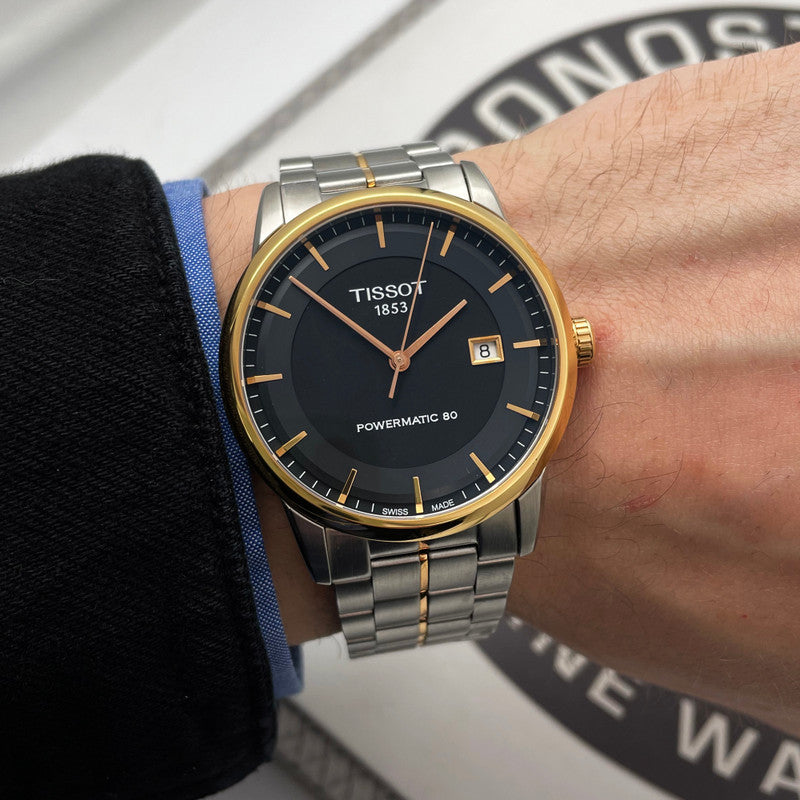  Shop Authentic Tissot Luxury Powermatic 80 Black Dial Silver Steel Strap Watch For Men - T086.407.22.051.00 - Luxxuri