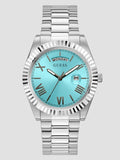  Shop Authentic Guess Connoisseur Turquoise Dial Silver Steel Strap Watch for Men - GW0265G11 - Luxxuri