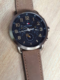  Shop Authentic Tommy Hilfiger Briggs Chronograph Black Dial Brown Leather Strap Watch for Men - 1791425 - Luxxuri