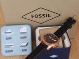  Shop Authentic Fossil Grant Chronograph Grey Dial Black Leather Strap Watch for Men - FS5085 - Luxxuri