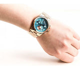  Shop Authentic Michael Kors Runway Chronograph Turquoise Dial Rose Gold Steel Strap Watch For Women - MK6164 - Luxxuri
