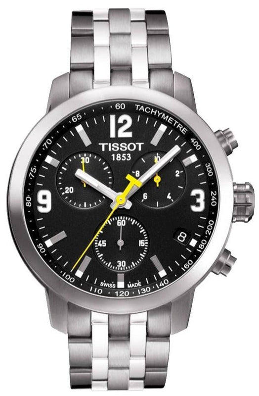  Shop Authentic Tissot T Sport PRC200 Chronograph Black Dial Silver Steel Strap Watch for Men - T17.1.586.52 - Luxxuri
