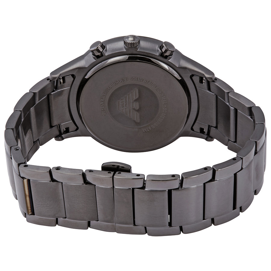  Shop Authentic Emporio Armani Renato Chronograph Quartz Blue Dial Black Steel Strap Watch For Men - AR11215 - Luxxuri