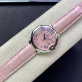  Shop Authentic Cartier Ballon Bleu De Cartier Pink Dial Pink Leather Strap Watch for Women - WSBB0007 - Luxxuri