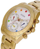  Shop Authentic Guess Exclusive Multi Color White Dial Gold Steel Strap Watch for Women - GW0457L1 - Luxxuri