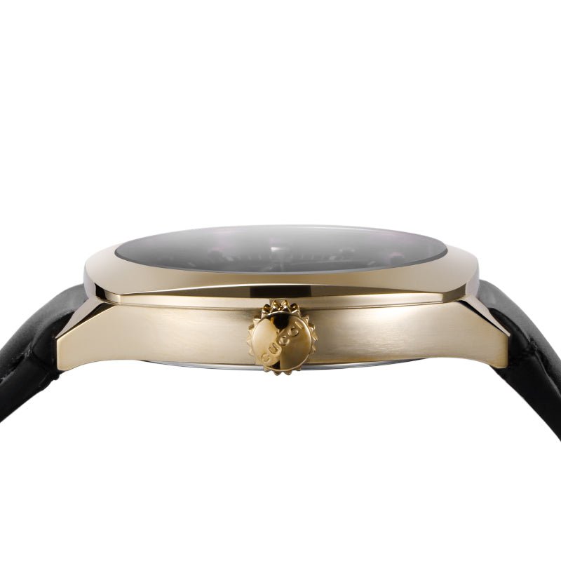  Shop Authentic Gucci GG2570 Black Dial Black Leather Strap Watch For Men - YA142310 - Luxxuri