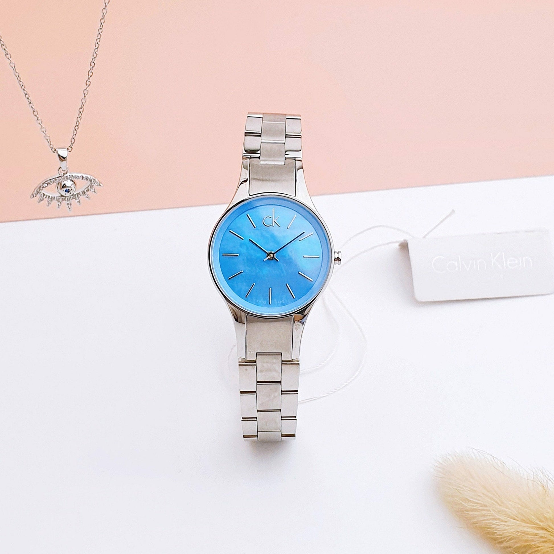  Shop Authentic Calvin Klein Simplicity Blue Dial Silver Steel Strap Watch for Women - K432314N - Luxxuri