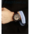  Shop Authentic Emporio Armani Valente Chronograph Brown Dial Brown Leather Strap Watch For Men - AR0671 - Luxxuri