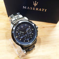  Shop Authentic Maserati Successo Chronograph Blue Dial Black Steel Strap Watch For Men - R8873621005 - Luxxuri