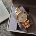  Shop Authentic Burberry The City Gold Dial Gold Steel Strap Watch for Women - BU9134 - Luxxuri