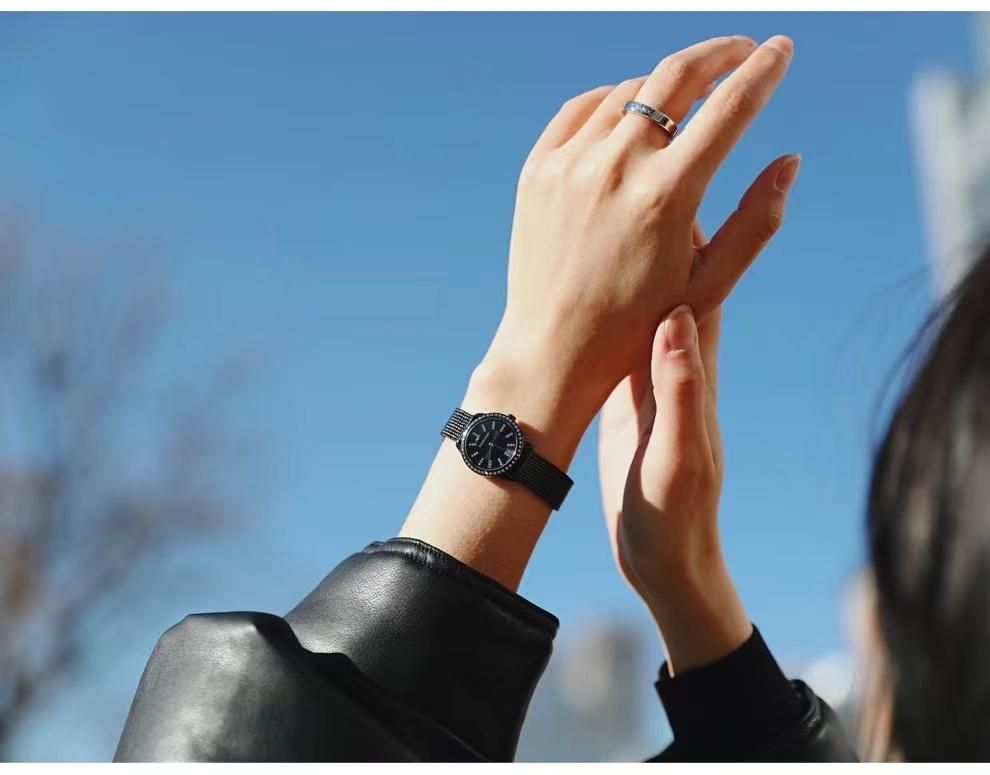  Shop Authentic Calvin Klein Minimal Diamonds Black Dial Black Mesh Bracelet Watch for Women - K3M2342R - Luxxuri
