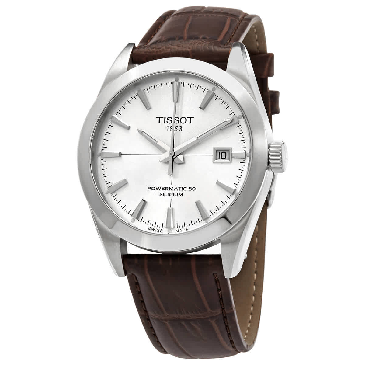  Shop Authentic Tissot Gentleman Powermatic 80 Silicium Silver Dial Brown Leather Strap Watch For Men - T127.407.16.031.01 - Luxxuri