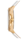  Shop Authentic Michael Kors Sage Three-Hand Mother of Pearl White Dial White Leather Strap Watch for Women - MK4818 - Luxxuri