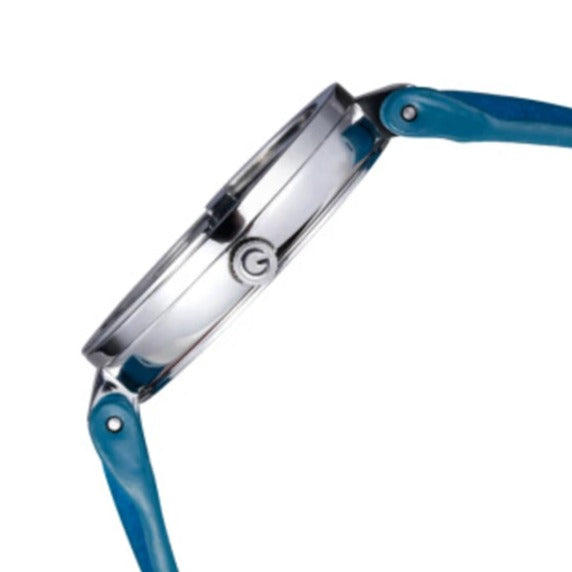  Shop Authentic Gucci Interlocking Quartz Blue Dial Blue Leather Strap Watch For Women - YA133315 - Luxxuri