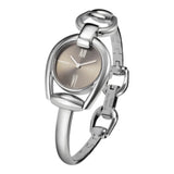  Shop Authentic Gucci Horsebit Collection Quartz Brown Dial Silver Steel Strap Watch For Women - YA139501 - Luxxuri
