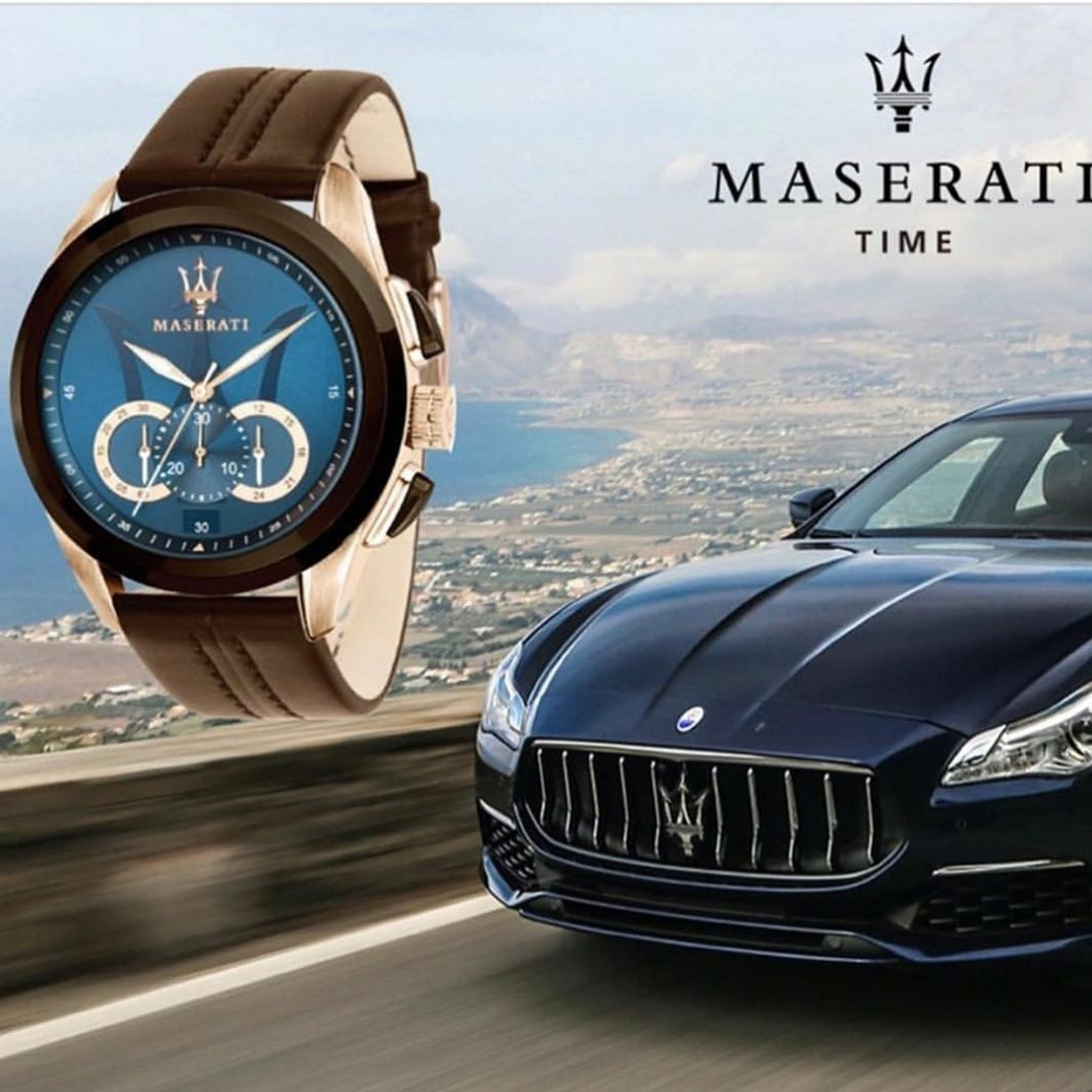  Shop Authentic Maserati Traguardo Chronograph Blue Dial Brown Leather Strap Watch For Men - R8871612024 - Luxxuri