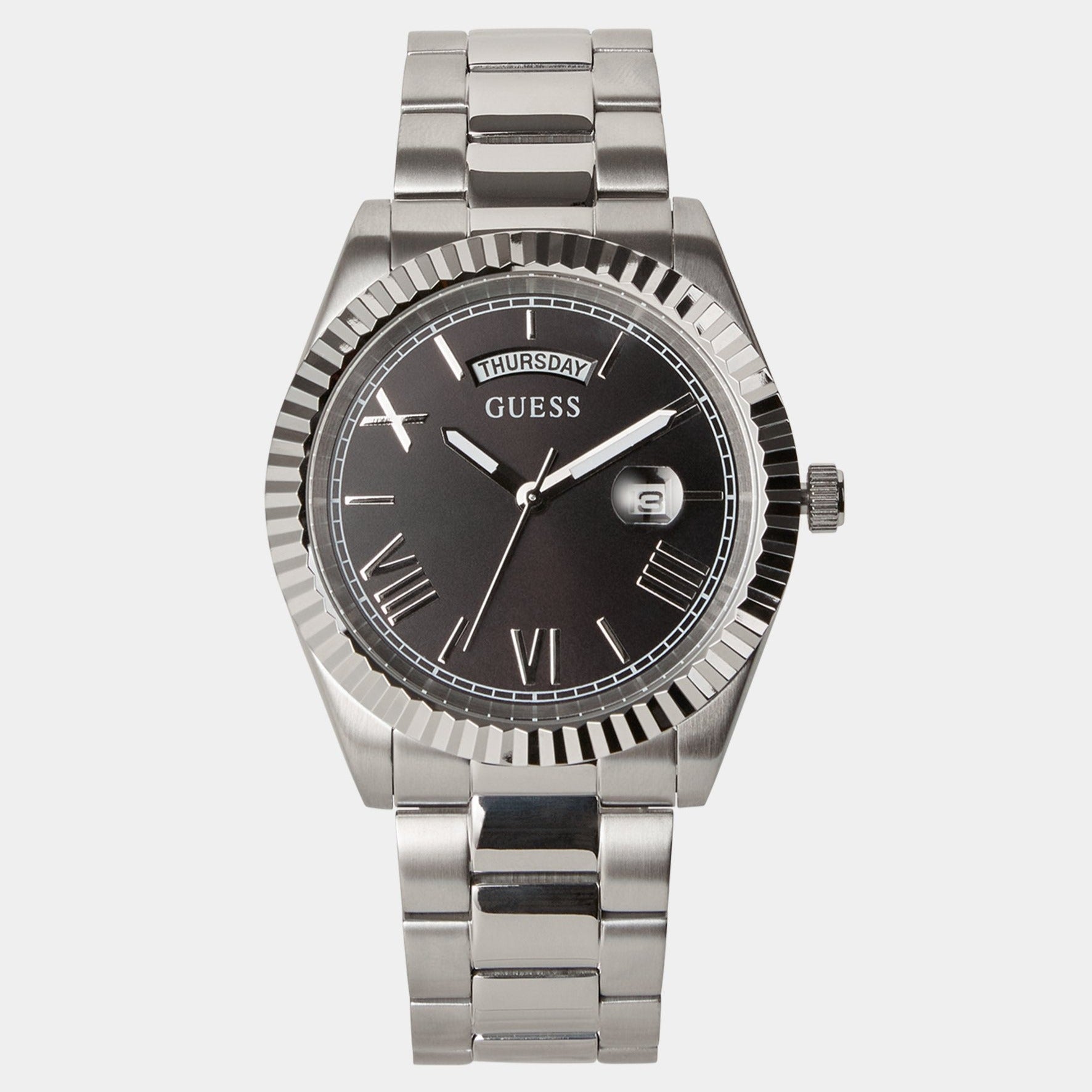  Shop Authentic Guess Connoisseur Black Dial Silver Steel Strap Watch for Men - GW0265G1 - Luxxuri