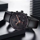  Shop Authentic Calvin Klein High Noon Black Dial Black Leather Strap Watch for Men - K8M274CB - Luxxuri